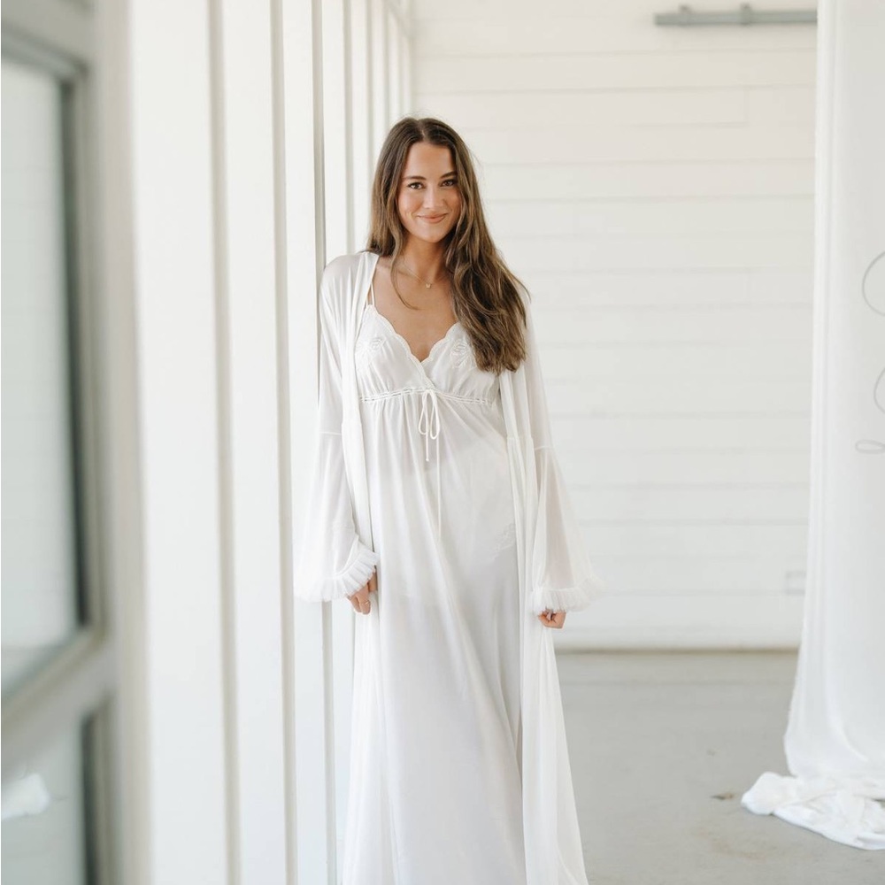 Dior White Lace Bow Detail Nightgown